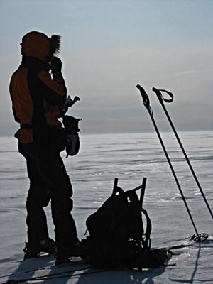 The shadow of Pete at Greenland