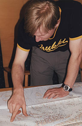 Sami checks the forecoming route